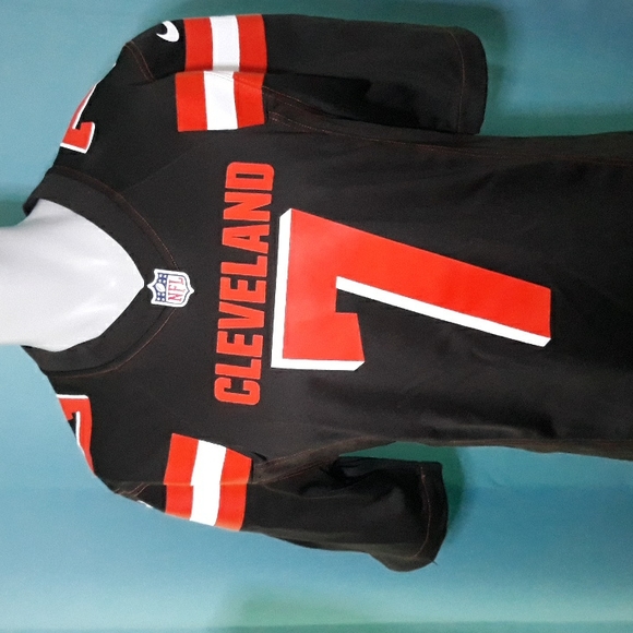 Cleveland Browns Dawg Pound #7 orange and brown football jersey. Small - Picture 6 of 10